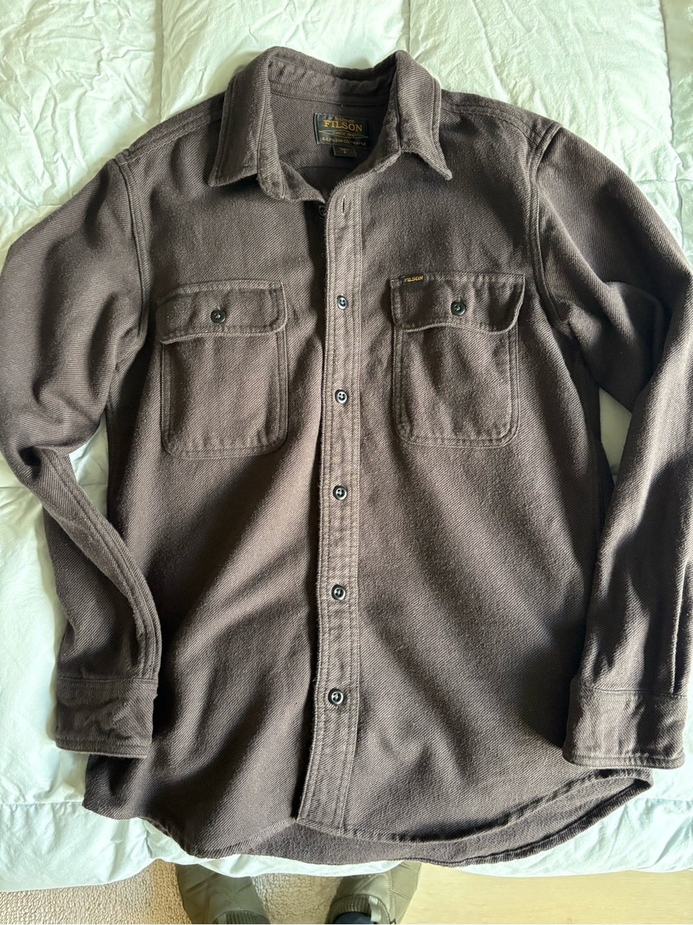 Filson Brown Wool-Blend Shirt Jacket